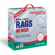 Recycled White Knit T-Shirt Cleaning Rags - 960 lbs. Pallet - 96 x 10 lbs. Compressed Boxes - Wiping Hub