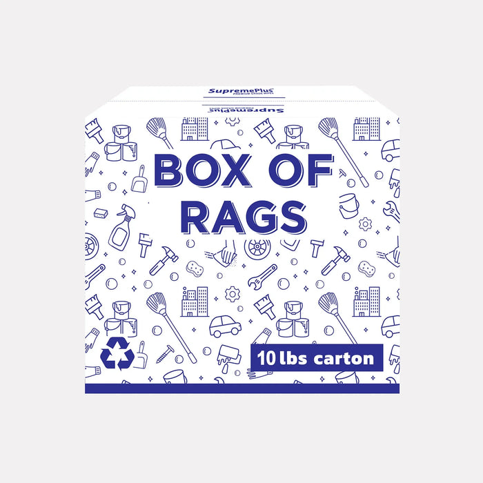 Recycled White Sweatshirt Cleaning Rags 10 lbs. Box - Wiping Hub