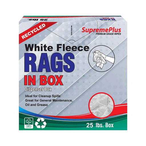 Recycled White Sweatshirt Cleaning Rags 1000 lbs. Pallet - 40 x 25 lbs. Compressed Box - Wiping Hub