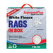 Recycled White Sweatshirt Cleaning Rags 5 lbs. Compressed Box - Wiping Hub