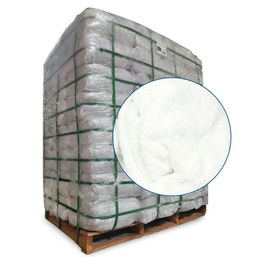 Recycled White Terry Towel Cleaning Rags - 1000 lbs. Pallet - 40 x 25 lbs. Bags - Wiping Hub