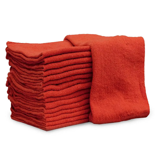 Premium Red Shop Towels - 13" x 14" - Wiping Hub