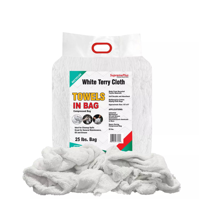 Recycled White Terry Towel Rags