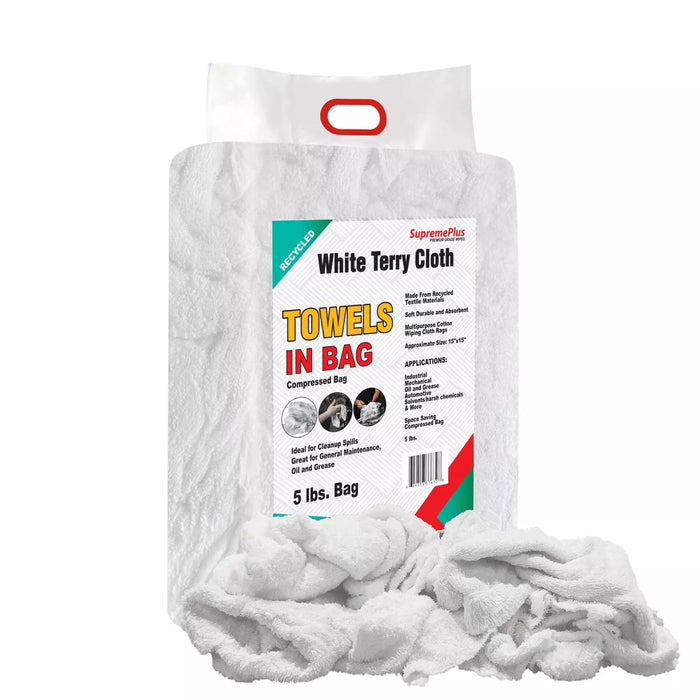 Recycled White Terry Towel Rags