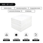 Oil-Only Meltblown Sorbent Pads - Medium Weight - 15" x 17" - Wiping Hub