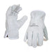 Split Cowhide Leather Driver Gloves - White - L, XL, 2XL - Wiping Hub