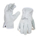 Split Cowhide Leather Driver Gloves - White - L, XL, 2XL