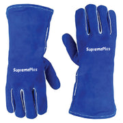 Split cowhide welding gloves double palm blue - Product - Wiping Hub