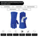 Split Cowhide Leather Welding Gloves - Double Palm - Blue - L, XL, 2XL