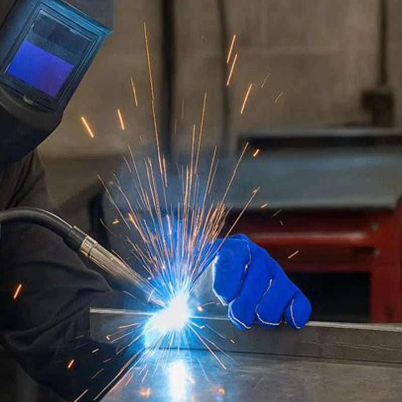Split cowhide welding gloves double palm blue - Usage - Wiping Hub