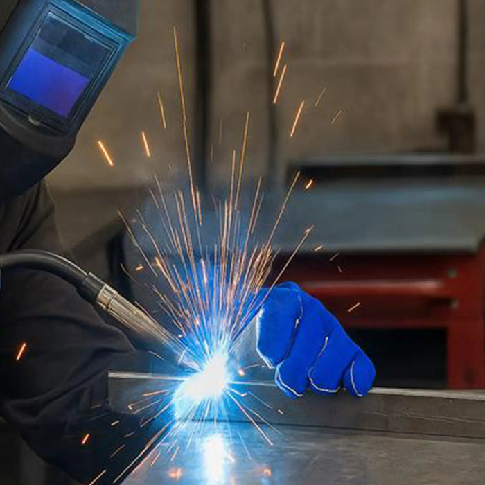 Split cowhide welding gloves double palm blue - Usage - Wiping Hub