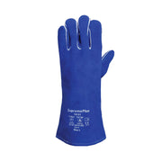 Split Cowhide Leather Welding Gloves - Single Palm - Blue - L, XL, 2XL - Wiping Hub