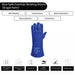 Split Cowhide Leather Welding Gloves - Single Palm - Blue - L, XL, 2XL - Wiping Hub