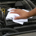 White washed T-shirt material rags from Wiping Hub, used for cleaning and wiping tasks, shown in a close-up image.