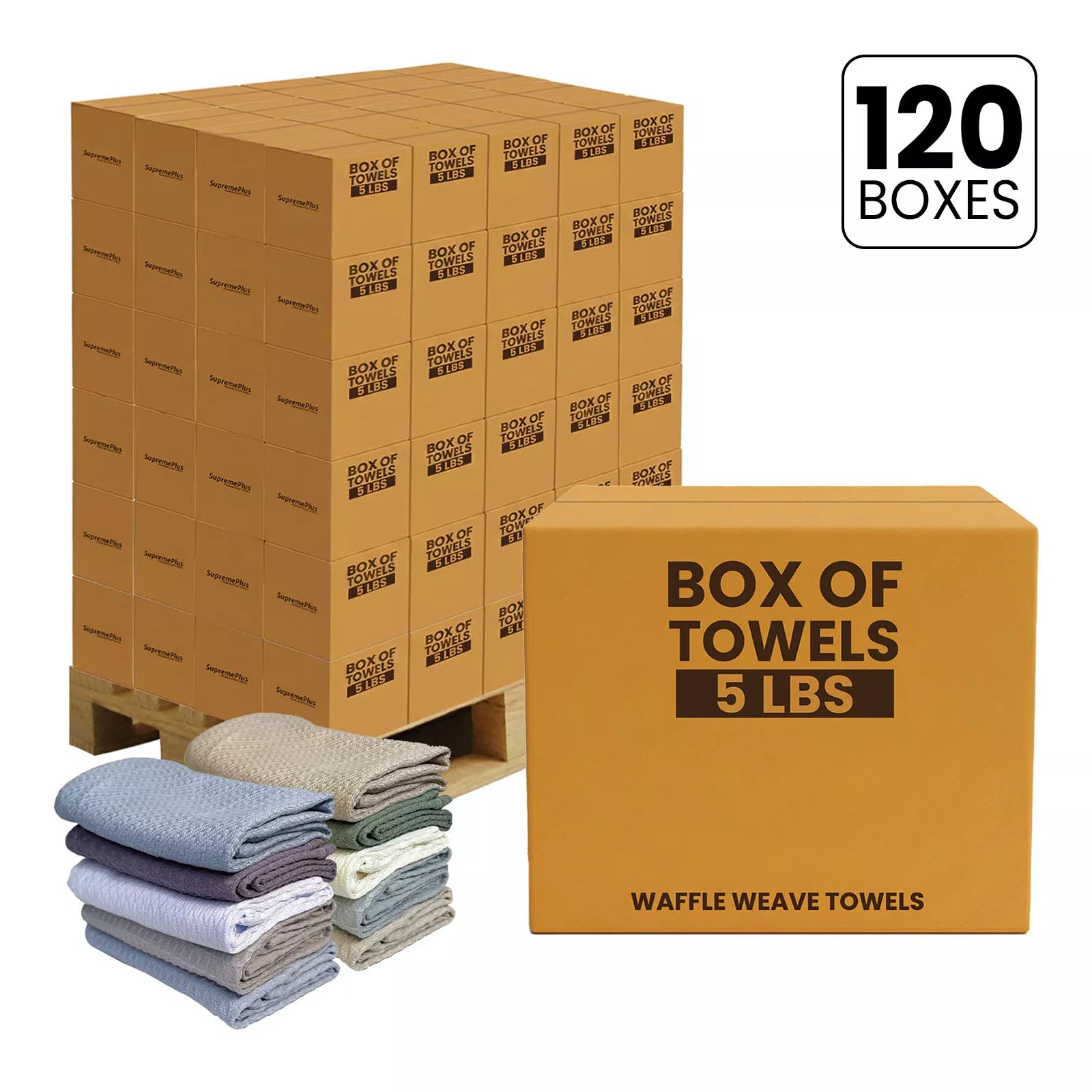 New 100% Cotton Heavy-Duty Towel Rags - 600 lbs. Pallet - 120 x 5 lbs. Boxes