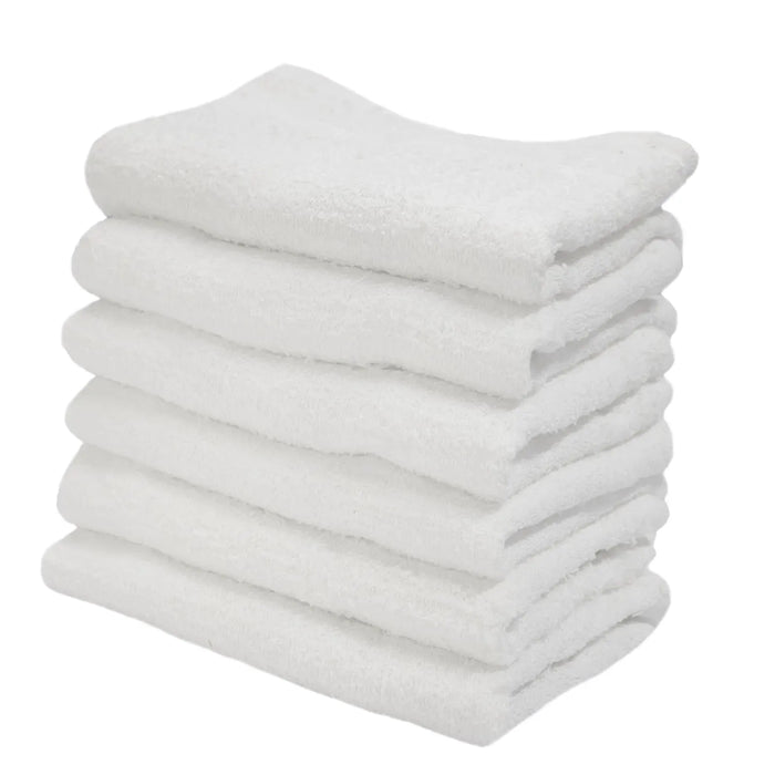 Premium White Heavyweight Wash Cloth Towels - 12" x 12" - 600 GSM