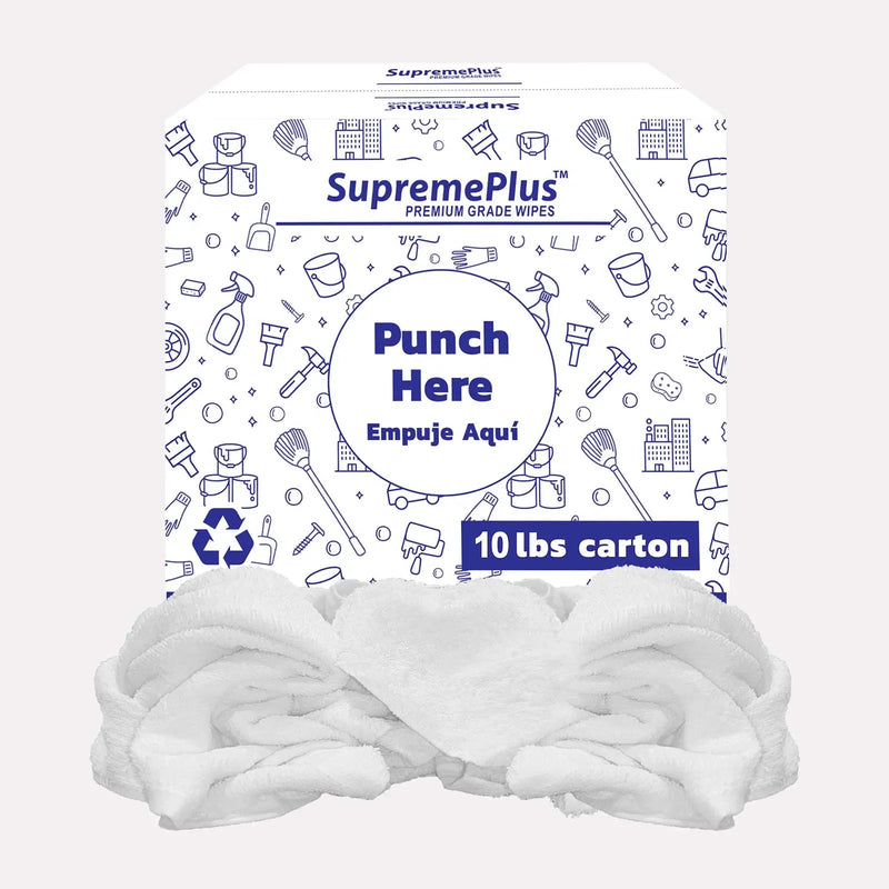 White Half Towel Cleaning Rags – 720 lbs Pallet – 72 × 25 lbs Boxes – Wiping Hub