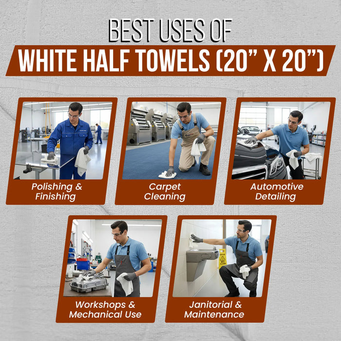 White Half Towel Cleaning Rags – Infographics – Wiping Hub
