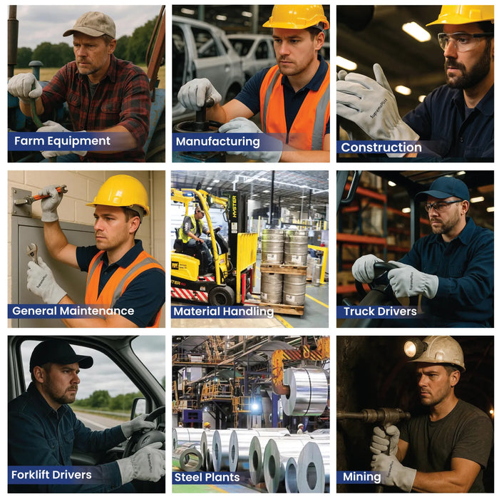 White split cowhide leather driver gloves – Infographic – Wiping Hub