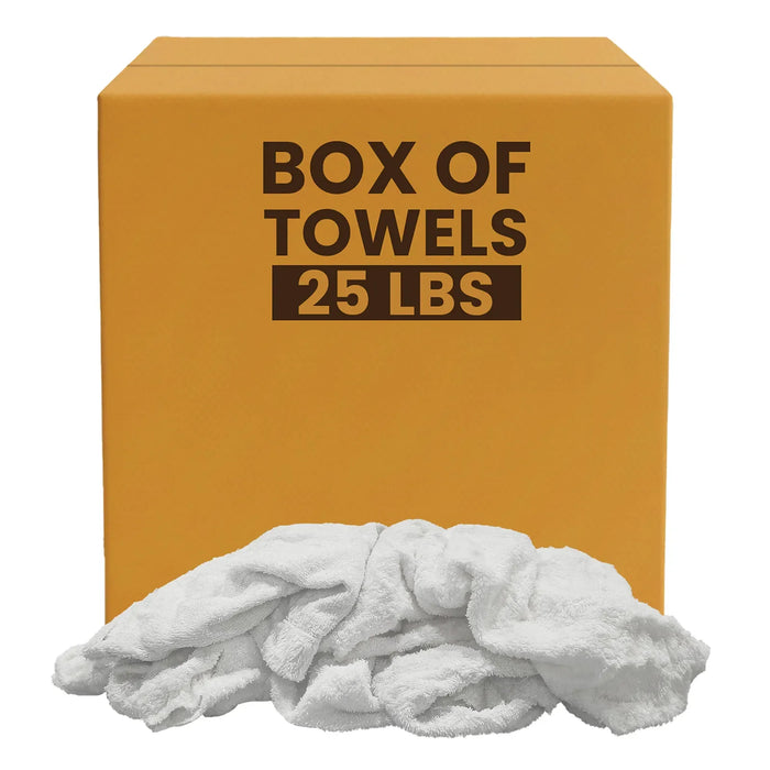 Clean Up Terry White Bar Towels - 14x17 to 16x19 - 25 lbs. Box - Wiping Hub