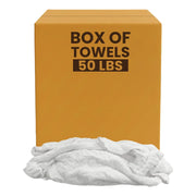 Clean Up Terry White Bar Towels - 14x17 to 16x19 - 50 lbs. Box - Wiping Hub