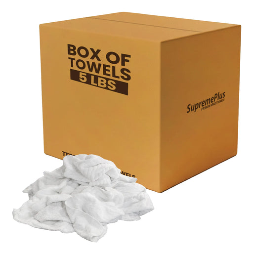 Bulk Clean Up Terry White Bar Towels - 14x17 to 16x19 - 600 lbs. Pallet - 120 x 5 lbs. Boxes - Wiping Hub