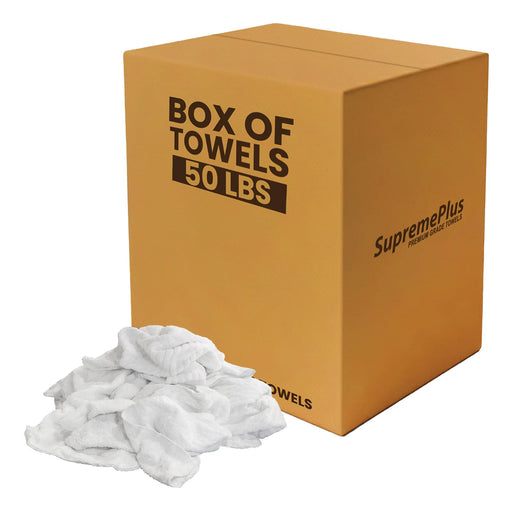 Bulk Clean Up Terry White Bar Towels  - 14x17 to 16x19 - 600 lbs. Pallet - 12 x 50 lbs. Boxes - Wiping Hub