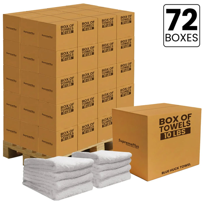 Bulk Clean Up Terry White Bar Towels - 14x17 to 16x19 - 720 lbs. Pallet - 72 x 10 lbs. Boxes