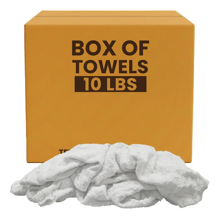 Bulk Clean Up Terry White Bar Towels - 14x17 to 16x19 - 720 lbs. Pallet - 72 x 10 lbs. Boxes