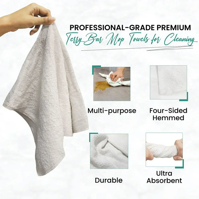 White Terry Bar Mop Cleaning Towels – Infographics – Wiping Hub