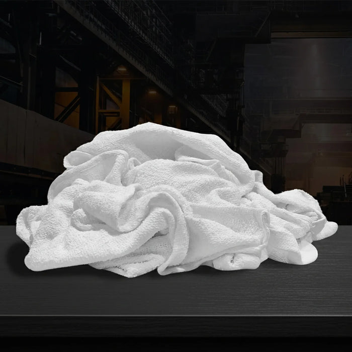 Clean Up Terry White Bar Towels - 14x17 to 16x19 - 25 lbs. Compressed Box - Wiping Hub