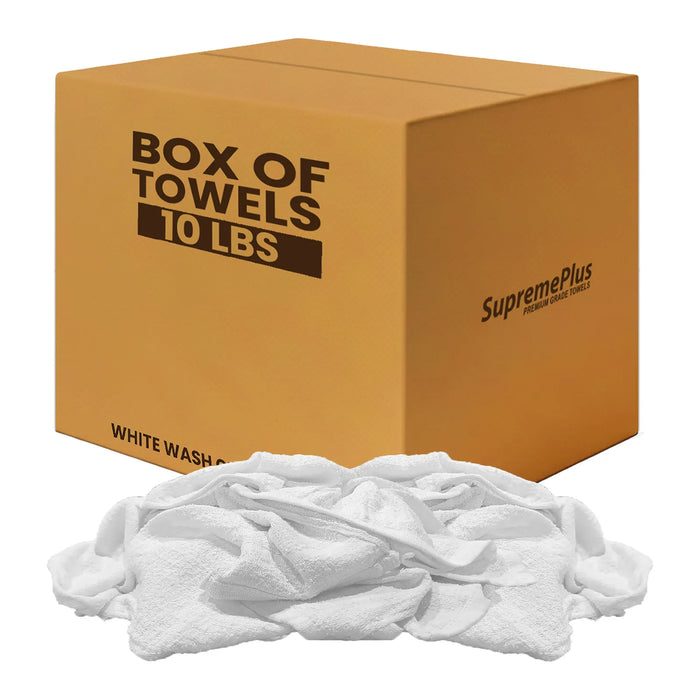 White Wash Towel Cleaning Cloth - 10 lbs Box - Wiping Hub