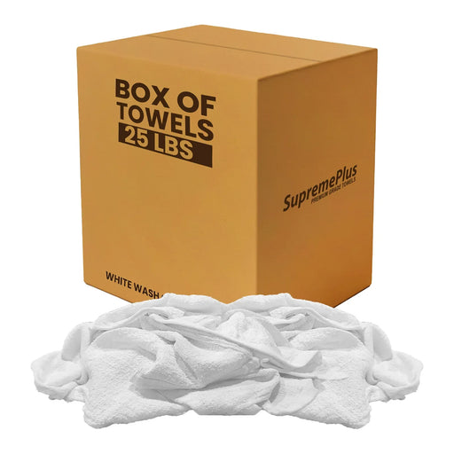 White Wash Towel Cleaning Cloth - 25 lbs Box - Wiping Hub