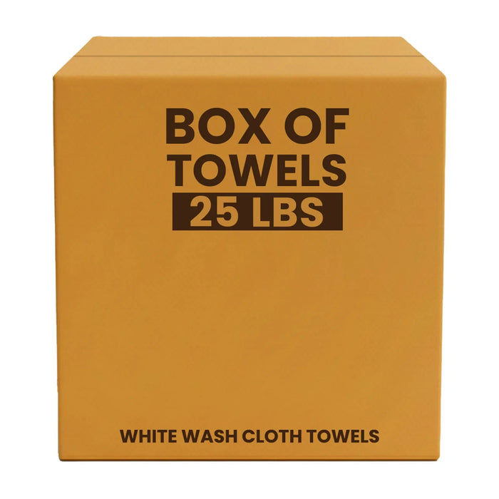 White Wash Towel Cleaning Cloth - 25 lbs Box - Wiping Hub