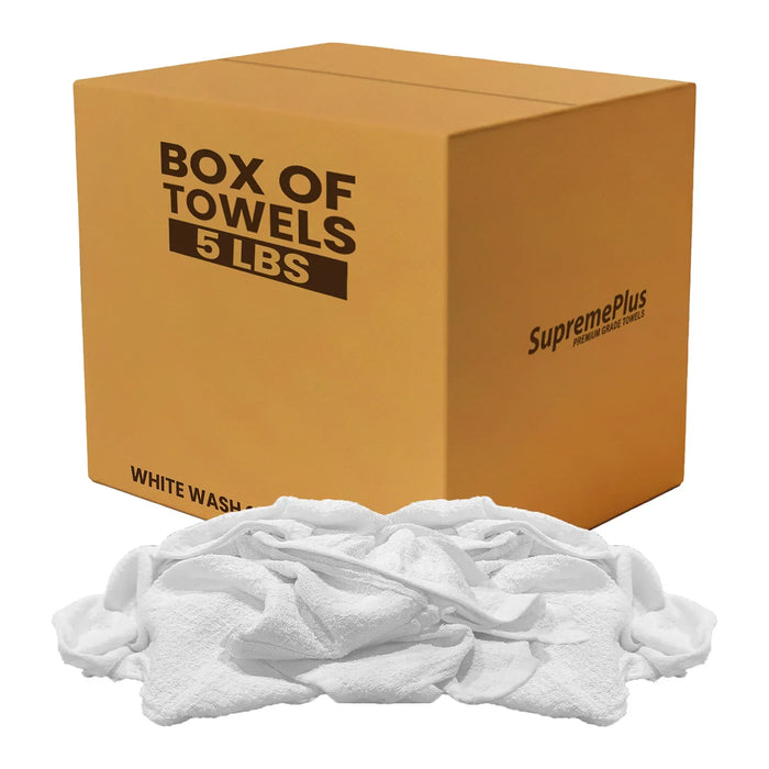 White Wash Towel Cleaning Cloth - 5 lbs Box - Wiping Hub