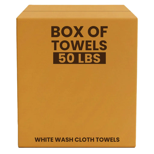 White Wash Towel Cleaning Cloth - 50 lbs Box - Wiping Hub