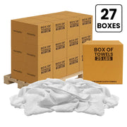 White Wash Towel Cleaning Cloth - 675 lbs Pallet - 27 x 25 lbs Boxes - Wiping Hub