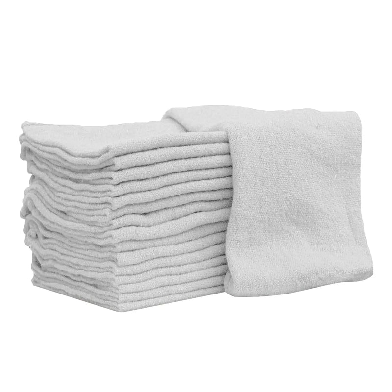 Bulk White Shop Towels - White Cotton Shop Towels Buy Wholesale - Wiping Hub