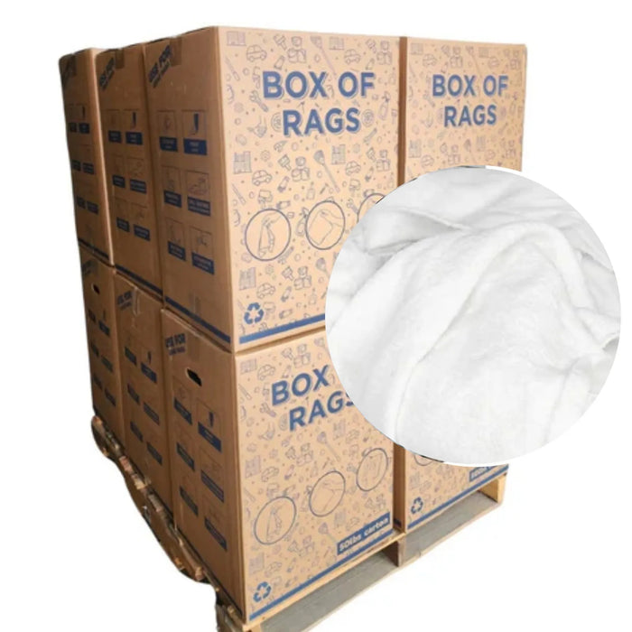 White Sweatshirt Rags 600 lbs. Pallet - 12 x 50 lbs. Boxes